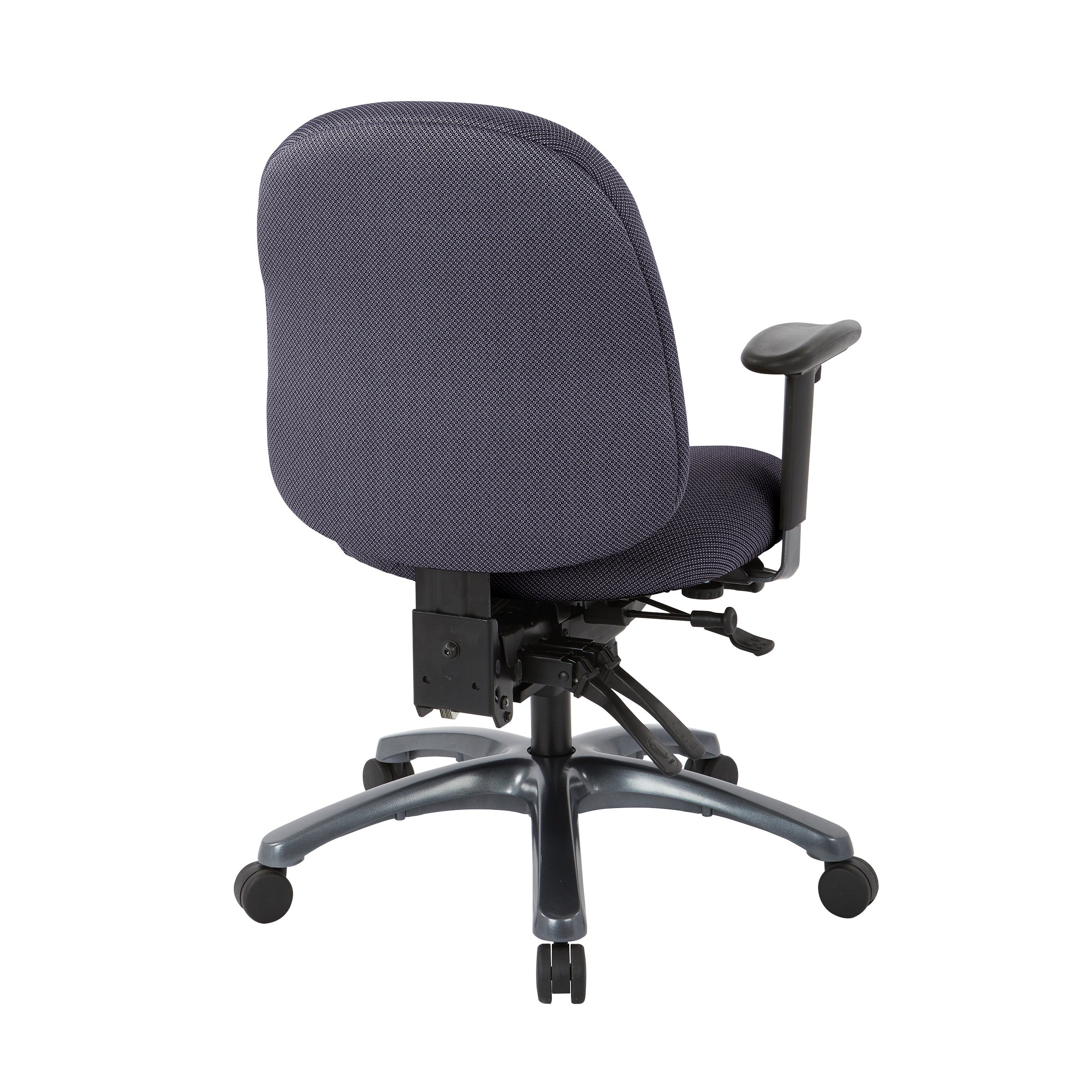 Multi-Function Mid Back Chair with Seat Slider and Titanium Finish Base